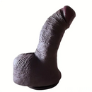 9.44in Lifelike Ebony Fat Silicone Large Soft Dildo With Suction Cup