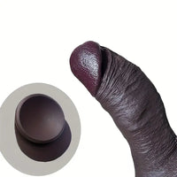 9.44in Lifelike Ebony Fat Silicone Large Soft Dildo With Suction Cup