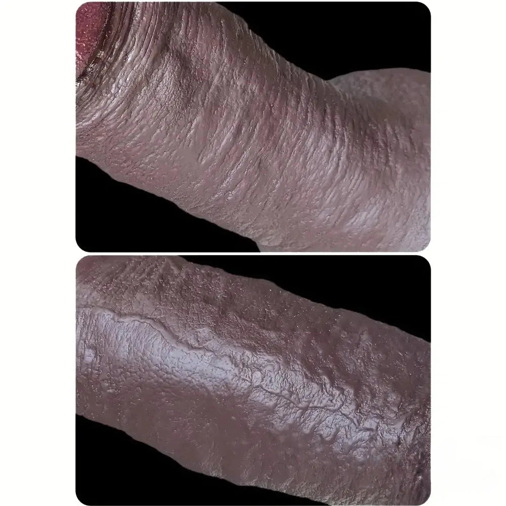 9.44in Lifelike Ebony Fat Silicone Large Soft Dildo With Suction Cup