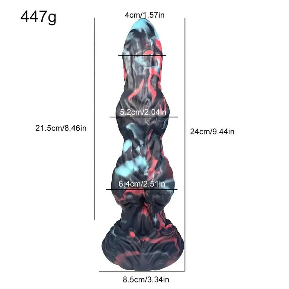 9.44in Liquid Silicone Soft Monster Dog Knot Big Self-Pleasure Dildo