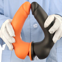 9.44in Manual Thick Upturned Silicone Soft Big Dildo For Anal Vaginal Sex
