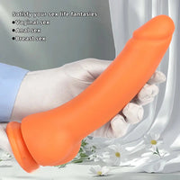 9.44in Manual Thick Upturned Silicone Soft Big Dildo For Anal Vaginal Sex