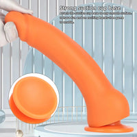 9.44in Manual Thick Upturned Silicone Soft Big Dildo For Anal Vaginal Sex