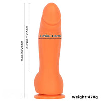 9.44in Manual Thick Upturned Silicone Soft Big Dildo For Anal Vaginal Sex