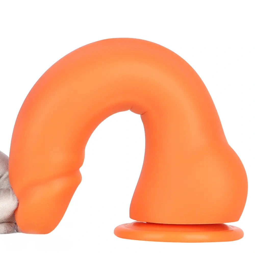 9.44in Manual Thick Upturned Silicone Soft Big Dildo For Anal Vaginal Sex