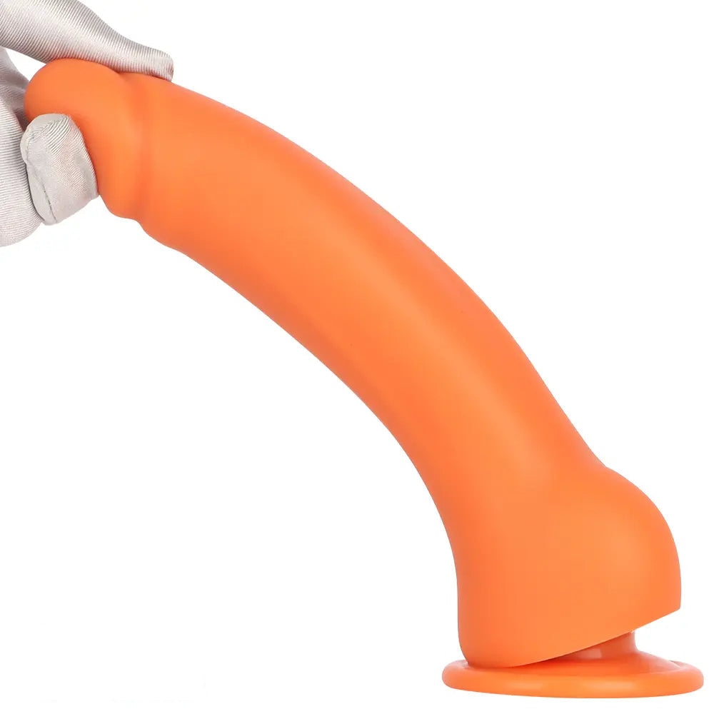 9.44in Manual Thick Upturned Silicone Soft Big Dildo For Anal Vaginal Sex