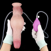 9.44in Realistic Dildo Inflatable Ejaculating Penis Huge Knot Massager