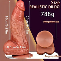9.44in Realistic Large Silicone Soft Anal Dildo For Adult Couple Flirting