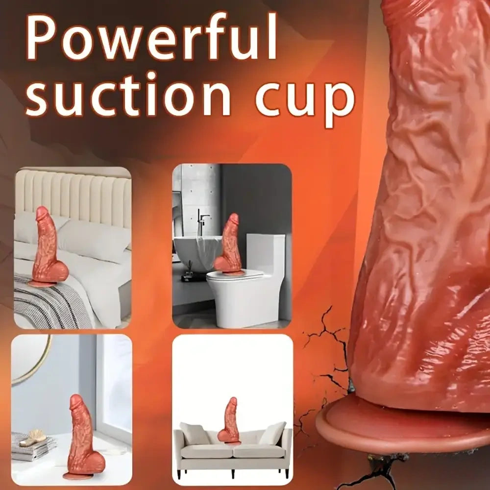 9.44in Realistic Large Silicone Soft Anal Dildo For Adult Couple Flirting
