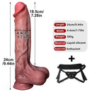 9.44in Realistic Silicone Big Strapon Dildo Soft Real Adult Male Female Toy