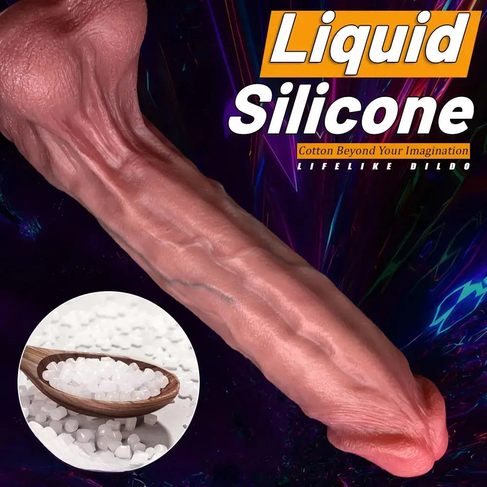 9.44in Realistic Silicone Big Strapon Dildo Soft Real Adult Male Female Toy
