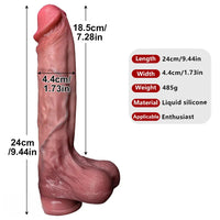 9.44in Realistic Silicone Big Strapon Dildo Soft Real Adult Male Female Toy