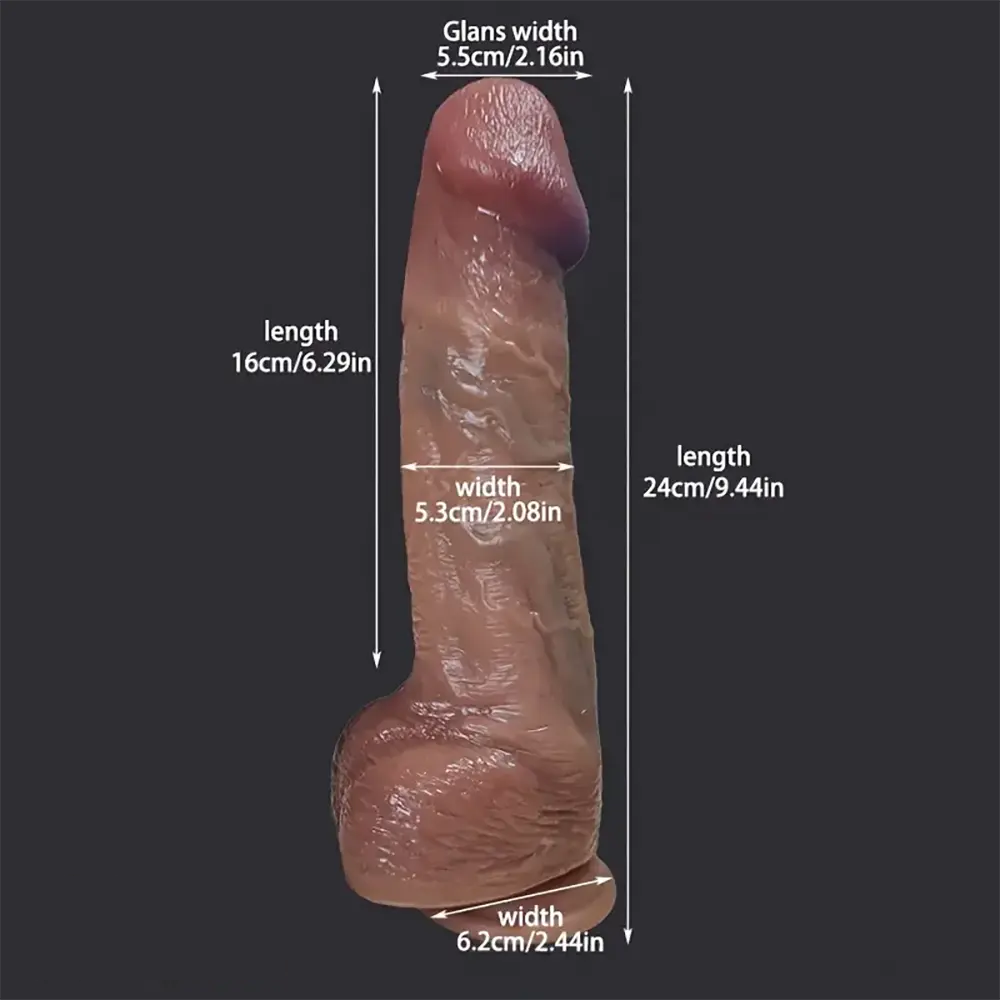 9.44in Realistic Silicone Soft Feeling Big Female Dildo With Blue Veins