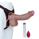 9.44in Realistic Uncut Ejaculating Soft Strap on Dildo Real Touch Sex Toy