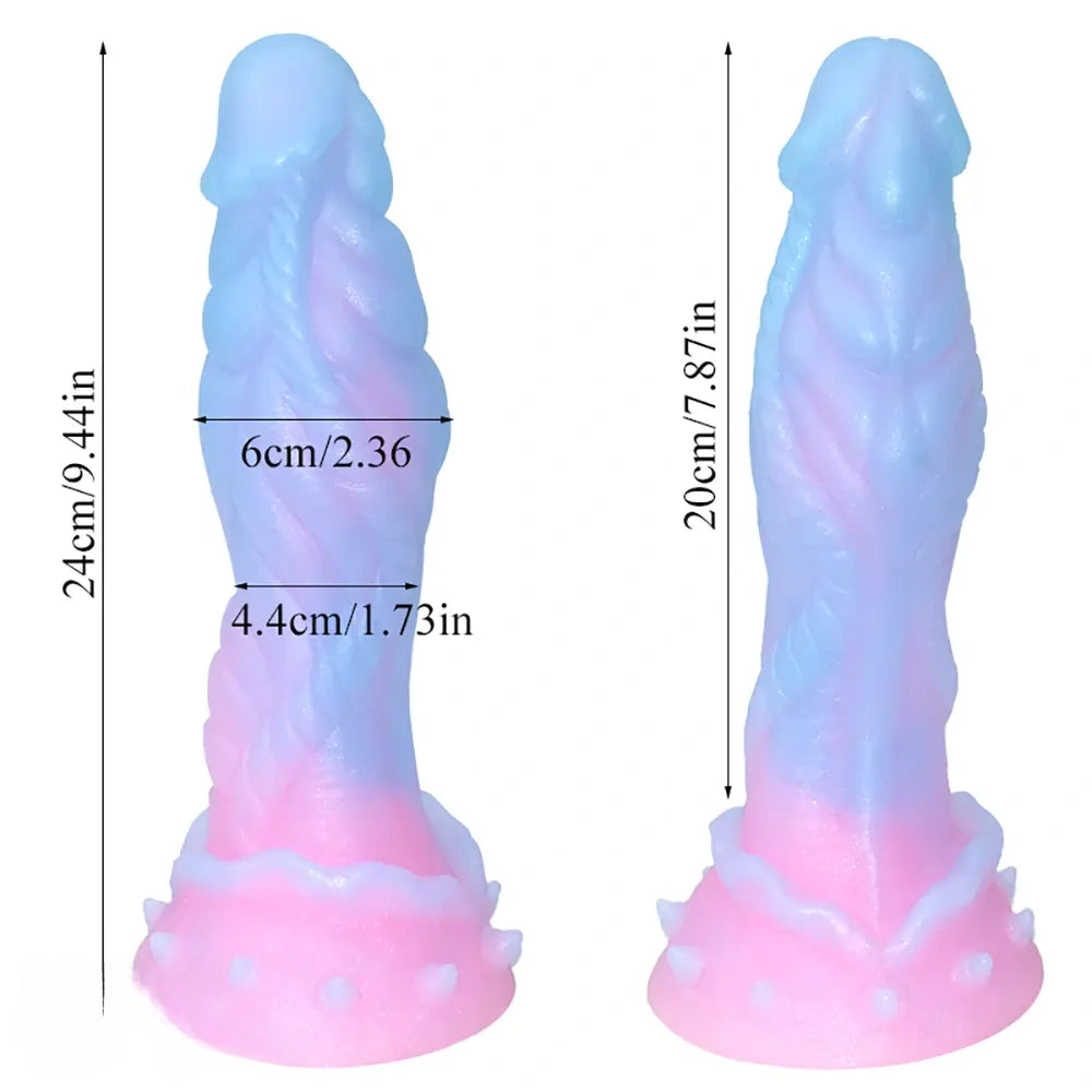 9.44in Silicone Soft Bg Luminous Dildo For Woman Man Anal Sex Toy