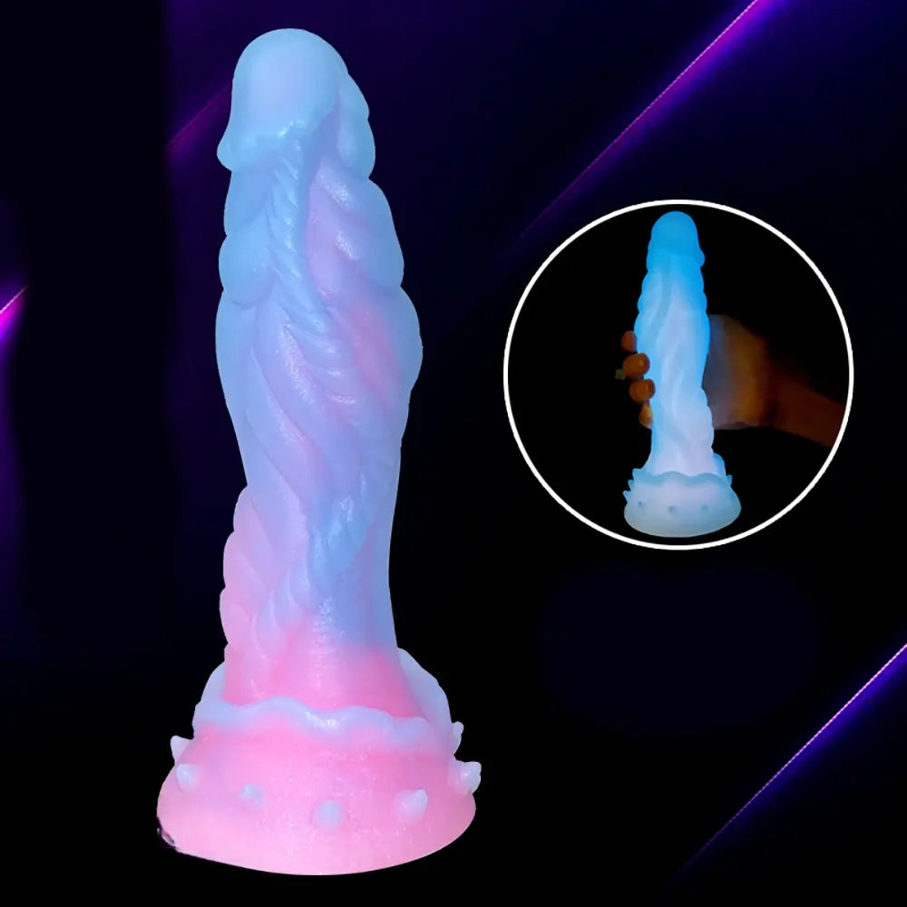 9.44in Silicone Soft Bg Luminous Dildo For Woman Man Anal Sex Toy