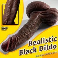 9.44in Soft Silicone Big Ebony Realistic Dildo For Women Masturbation