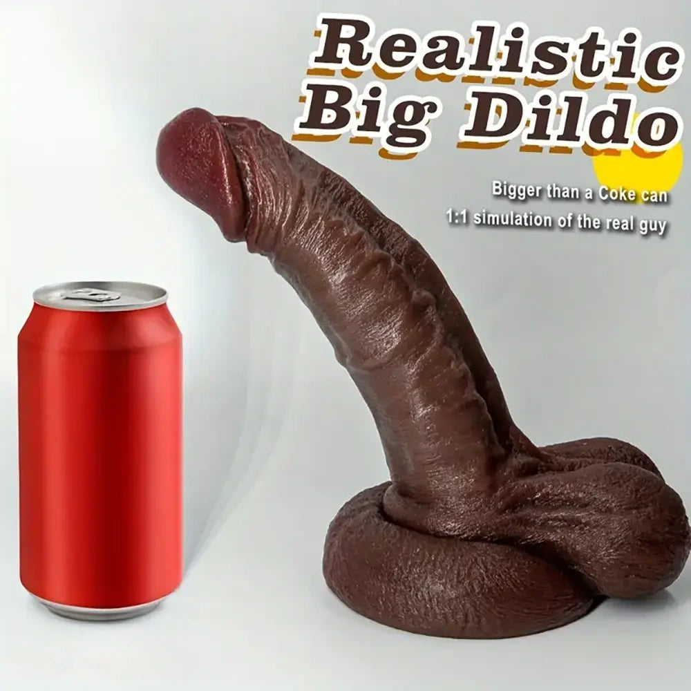 9.44in Soft Silicone Big Ebony Realistic Dildo For Women Masturbation