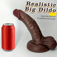 9.44in Soft Silicone Big Ebony Realistic Dildo For Women Masturbation