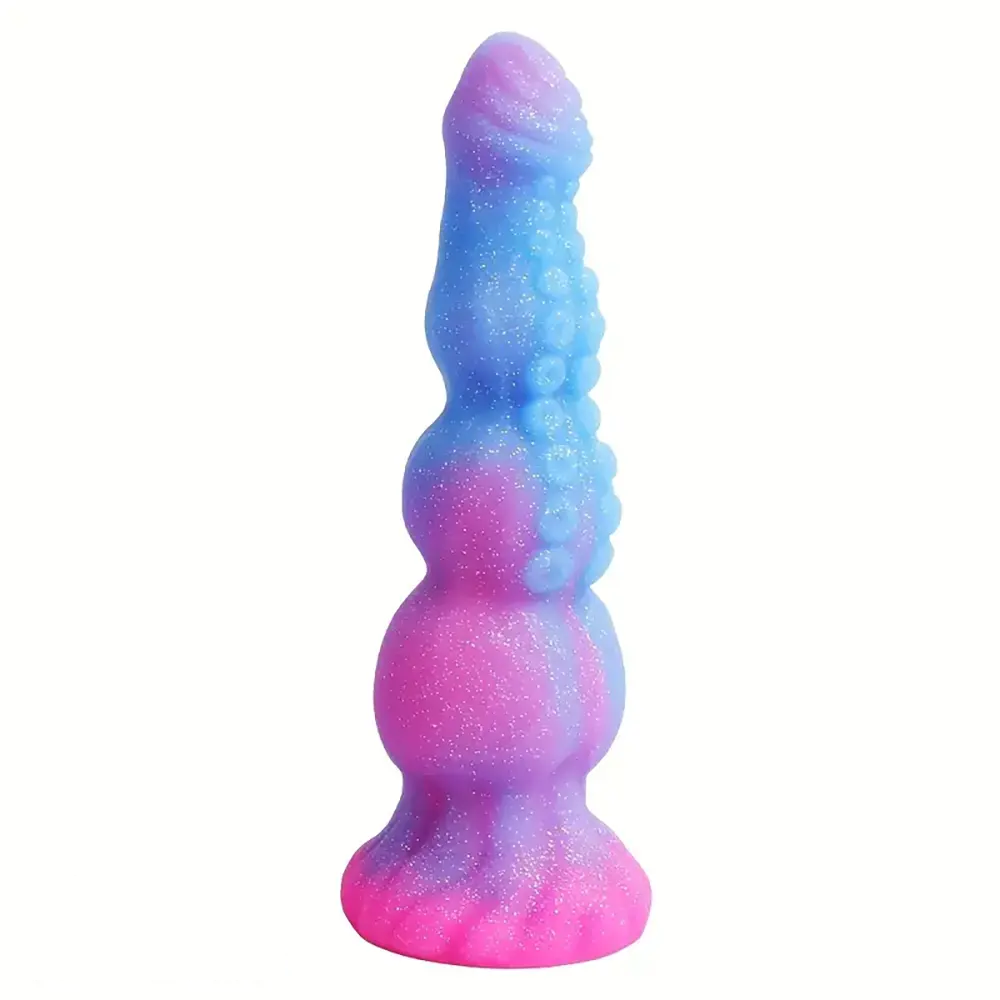 9.44in Starry Night Light Tentacle Anal Plug Liquid Silicone Large Dildo