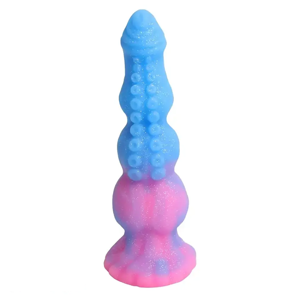 9.44in Starry Night Light Tentacle Anal Plug Liquid Silicone Large Dildo