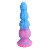 9.44in Starry Night Light Tentacle Anal Plug Liquid Silicone Large Dildo