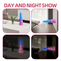 9.44in Starry Night Light Tentacle Anal Plug Liquid Silicone Large Dildo