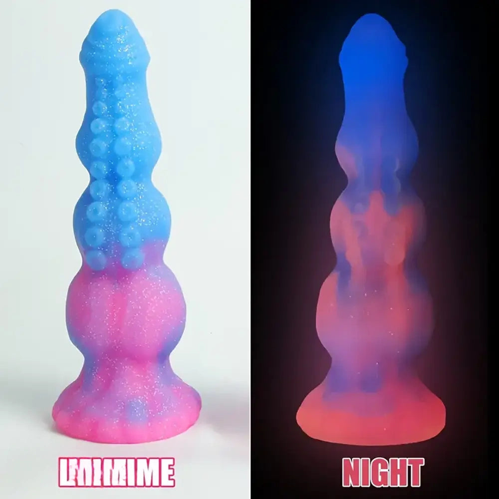 9.44in Starry Night Light Tentacle Anal Plug Liquid Silicone Large Dildo
