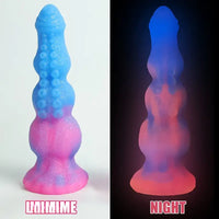 9.44in Starry Night Light Tentacle Anal Plug Liquid Silicone Large Dildo