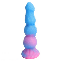 9.44in Starry Night Light Tentacle Anal Plug Liquid Silicone Large Dildo
