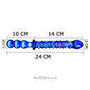 9.45″ Double Heads Premium Long Glass Dildo With Beads