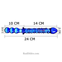 9.45″ Double Heads Premium Long Glass Dildo With Beads
