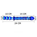 9.45″ Double Heads Premium Long Glass Dildo With Beads