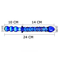 9.45″ Double Heads Premium Long Glass Dildo With Beads