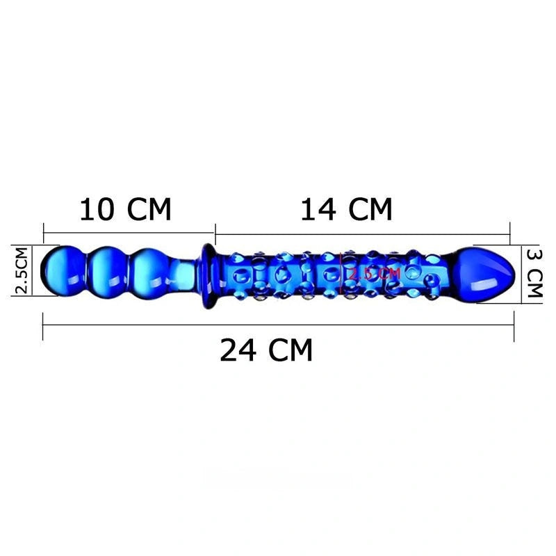 9.45″ Double Heads Premium Long Glass Dildo With Beads
