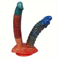 9.45in 10.63in Colorful Silicone Big U-shaped Double-headed Monster Dildo