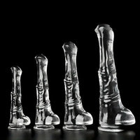 9.45in 11.42in 13.19in 15.75in Clear Large Horse Cock Dildo For G-Spot