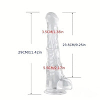 9.45in 11.42in 13.19in 15.75in Clear Large Horse Cock Dildo For G-Spot