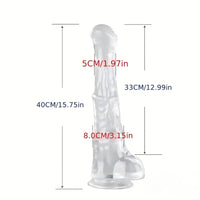 9.45in 11.42in 13.19in 15.75in Clear Large Horse Cock Dildo For G-Spot
