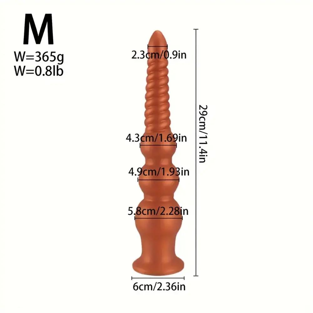 9.45in 11.4in 13.2in Big Silicone Soft Anal Plug Dildo With Anal Beads