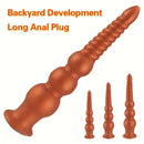 9.45in 11.4in 13.2in Big Silicone Soft Anal Plug Dildo With Anal Beads