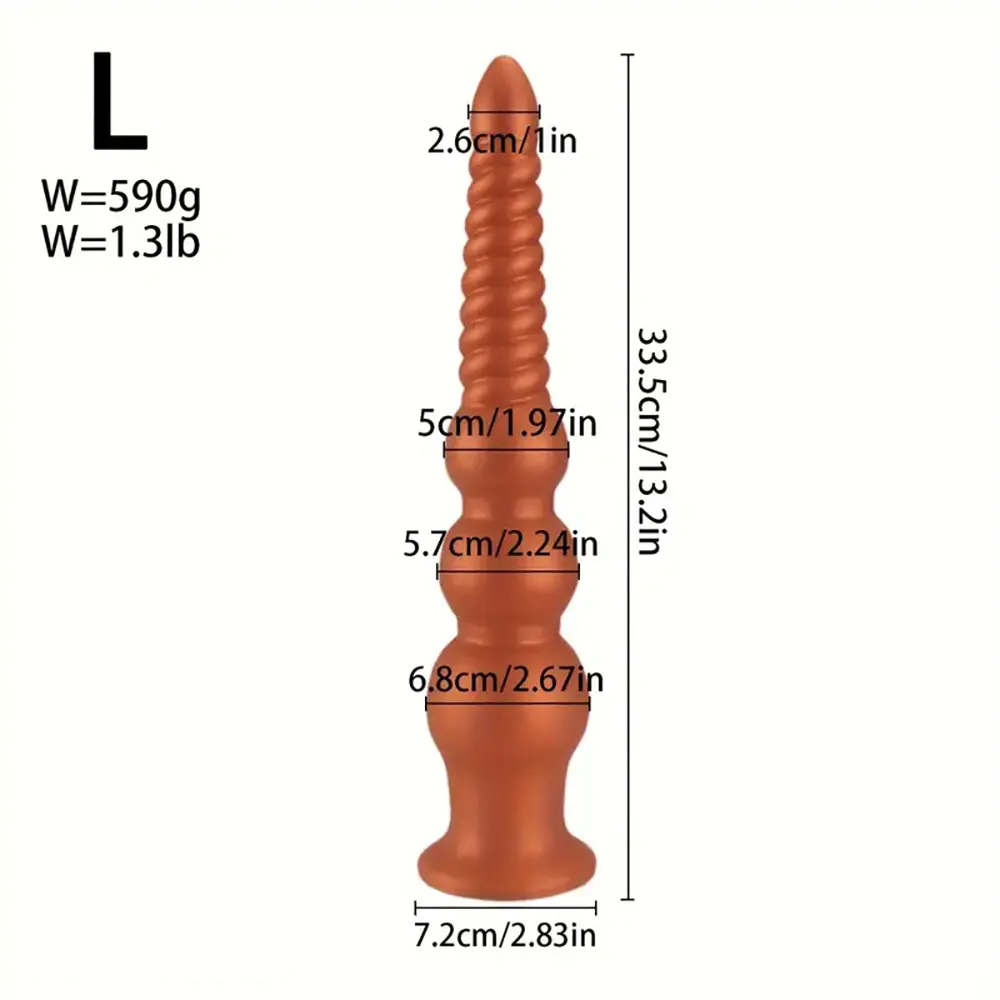 9.45in 11.4in 13.2in Big Silicone Soft Anal Plug Dildo With Anal Beads