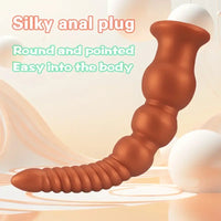 9.45in 11.4in 13.2in Big Silicone Soft Anal Plug Dildo With Anal Beads