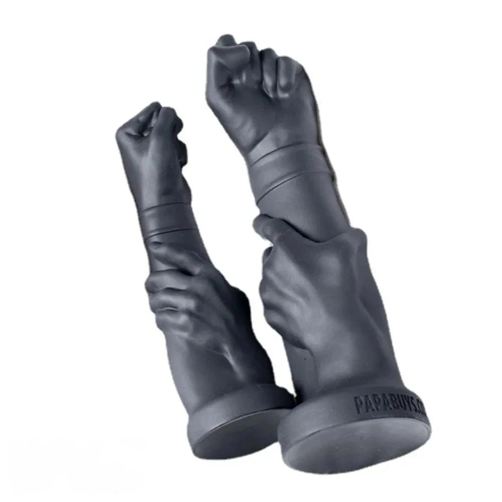 9.45in 12.2in 14.76in Huge Black Fist Hands Wide Anal Dildo Expander
