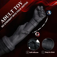 9.45in 12.2in 14.76in Huge Black Fist Hands Wide Anal Dildo Expander