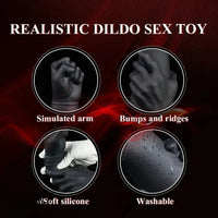 9.45in 12.2in 14.76in Huge Black Fist Hands Wide Anal Dildo Expander