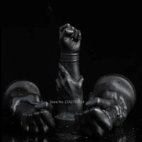 9.45in 12.2in 14.76in Huge Black Fist Hands Wide Anal Dildo Expander