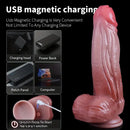 9.45in Big Real Silicone Heating Thrusting Vibrating Silicone Soft Dildo