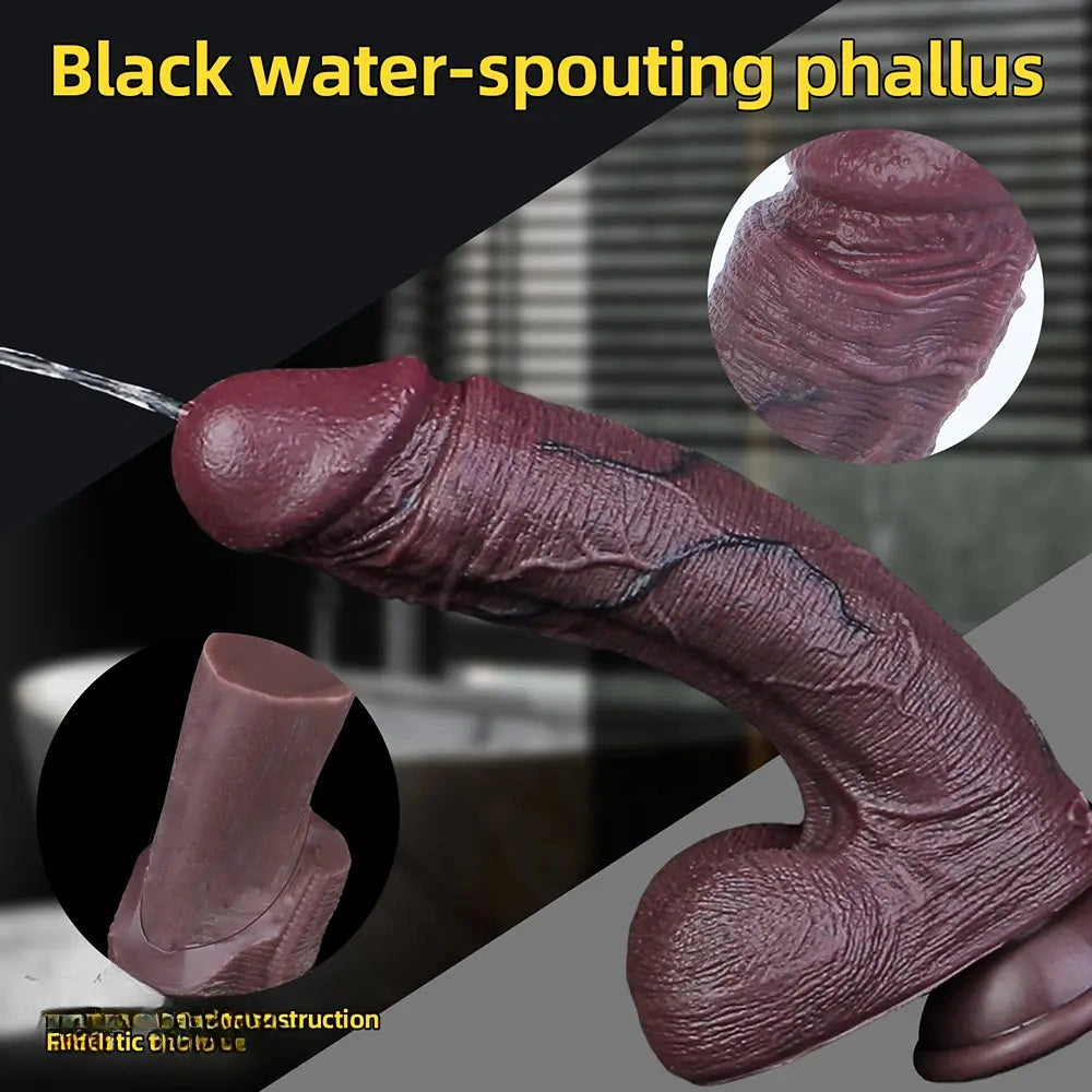 9.45in Dual Density Silicone Ejaculating Dildo Male Female Masturbator