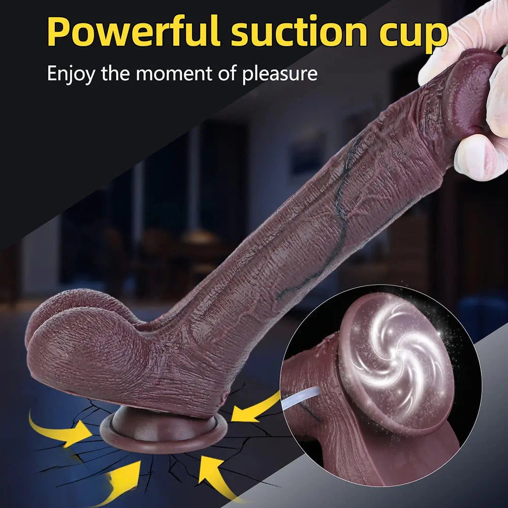 9.45in Dual Density Silicone Ejaculating Dildo Male Female Masturbator